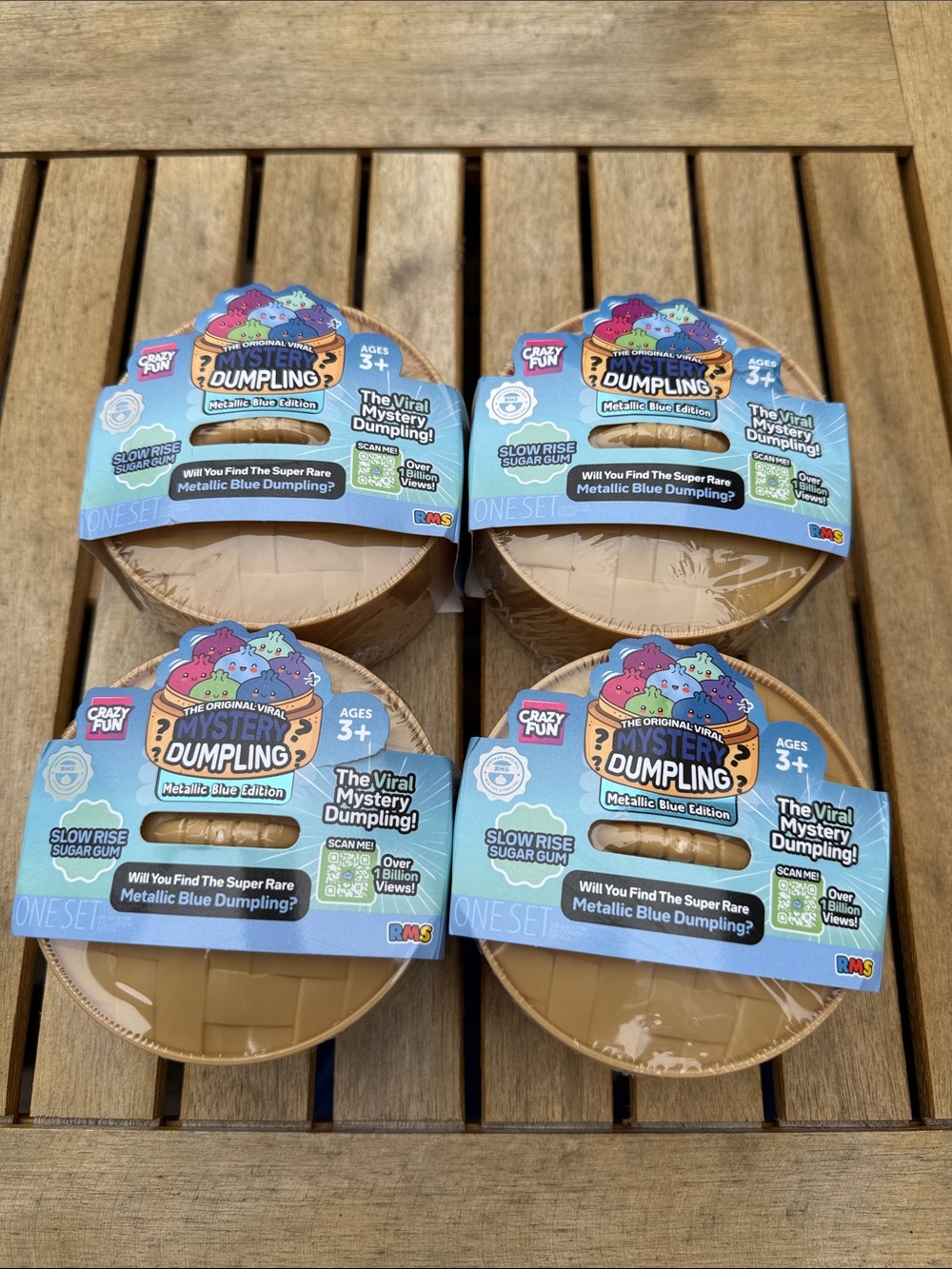 RMS HTF SEALED SLOW RISE SUGAR Mystery Dumpling Metallic Blue Edition Set of 4